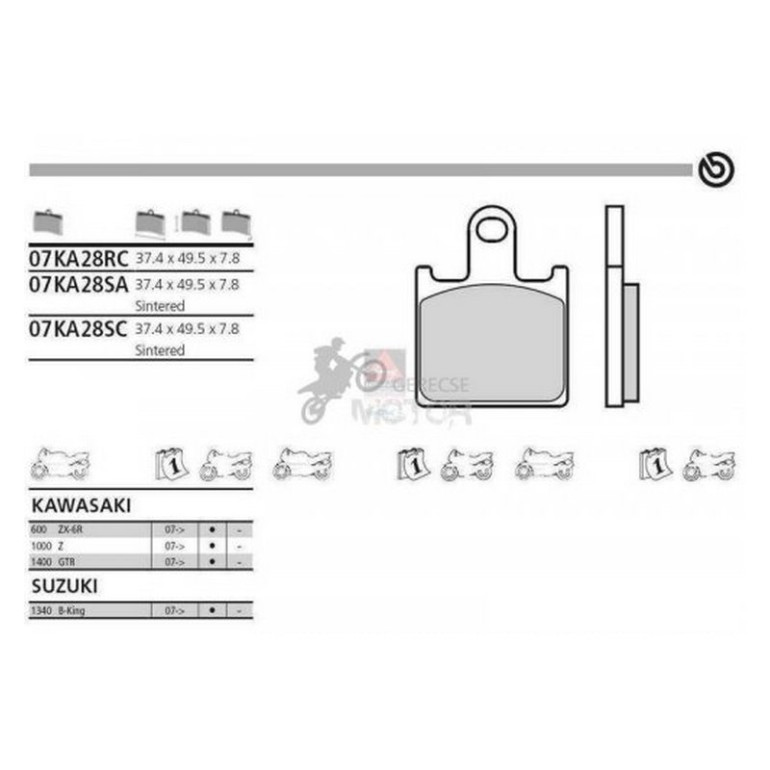 Fékbetét Brembo BRM 07KA28 RC