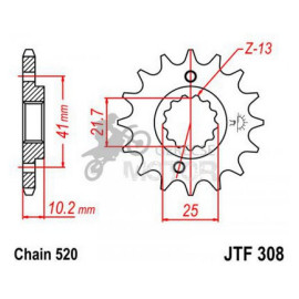 Lánckerék első JTF308