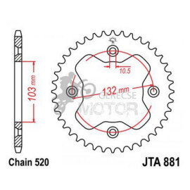 Hátsó lánckerék Aluminium JTA881
