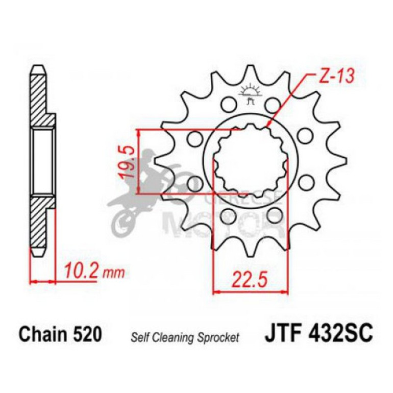 Lánckerék első könnyített JTF432