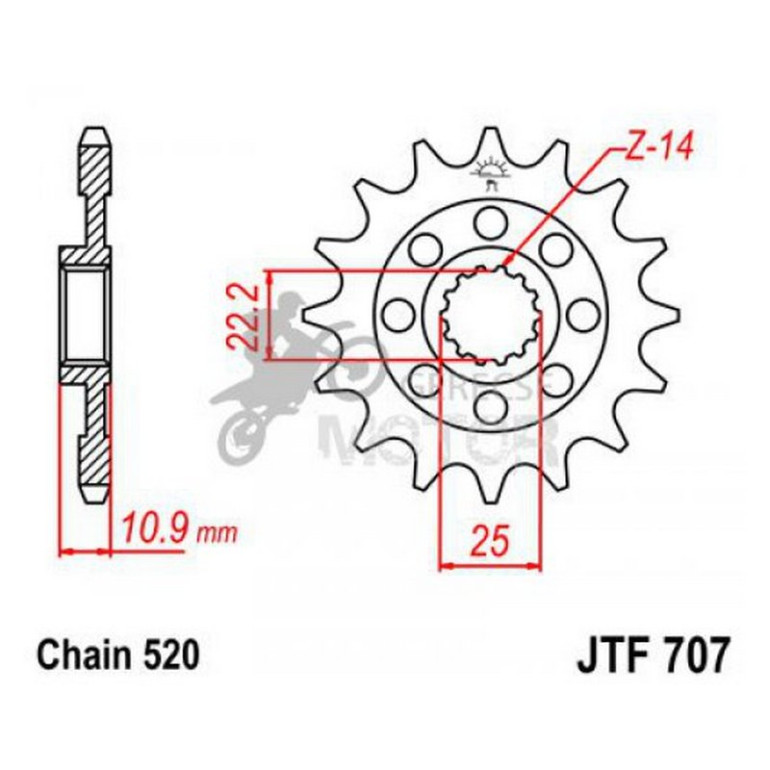 Lánckerék első JTF707