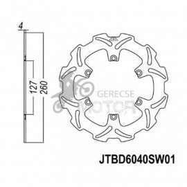 Féktárcsa JT első