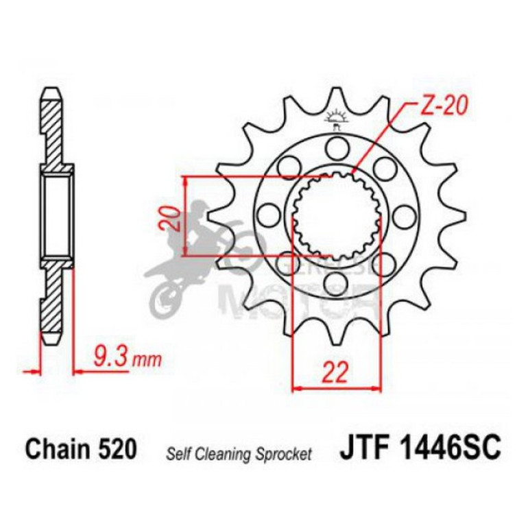 Lánckerék első könnyített JTF1446