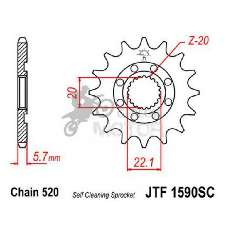 Lánckerék első könnyített JTF1590