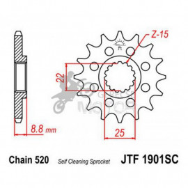 Lánckerék első könnyített JTF1901