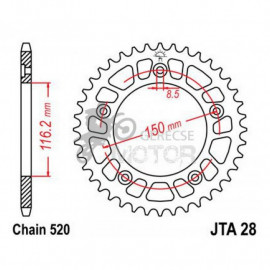 Hátsó lánckerék Aluminium JTA028