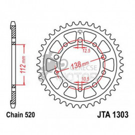 Hátsó lánckerék Aluminium JTA1303