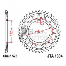 Hátsó lánckerék Aluminium JTA1304