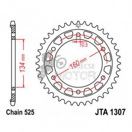 Hátsó lánckerék Aluminium JTA1307
