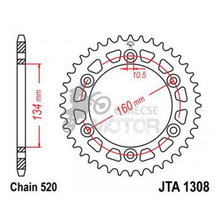 Hátsó lánckerék Aluminium JTA1308
