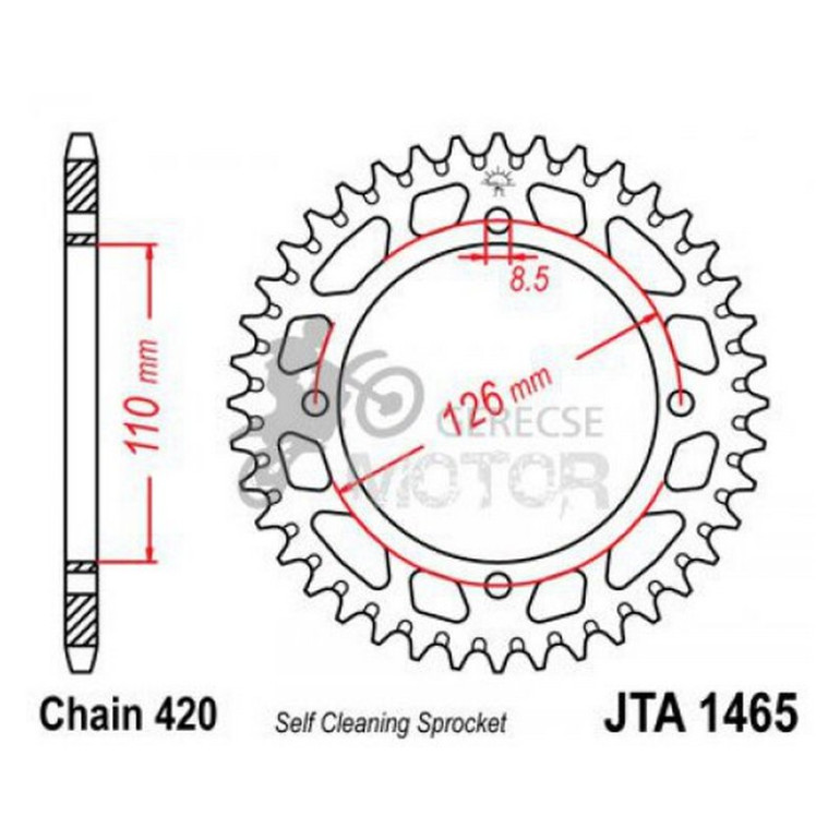 Hátsó lánckerék Aluminium JTA1465