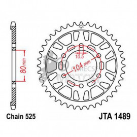 Hátsó lánckerék Aluminium JTA1489