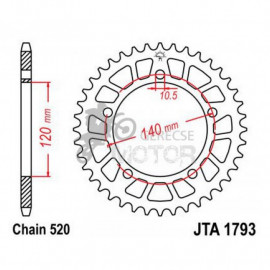 Hátsó lánckerék Aluminium JTA1793