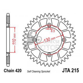 Hátsó lánckerék Aluminium JTA215