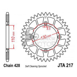 Hátsó lánckerék Aluminium JTA217