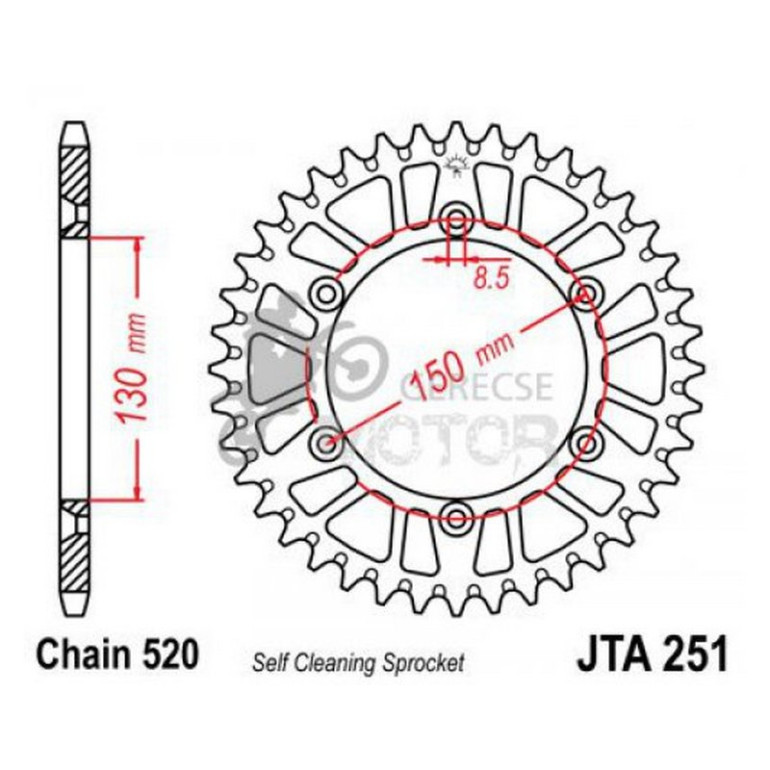 Hátsó lánckerék Aluminium JTA251