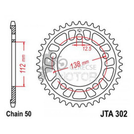 Hátsó lánckerék Aluminium JTA302