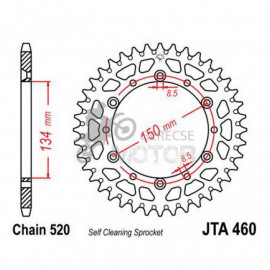 Hátsó lánckerék Aluminium JTA460