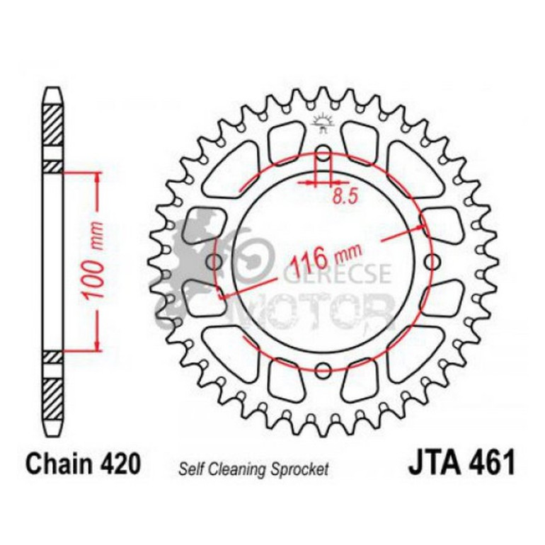 Hátsó lánckerék Aluminium JTA461