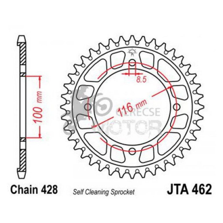 Hátsó lánckerék Aluminium JTA462