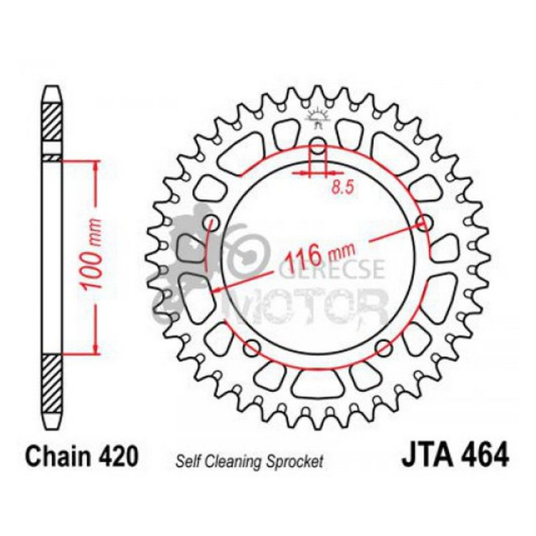 Hátsó lánckerék Aluminium JTA464