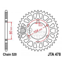 Hátsó lánckerék Aluminium JTA478
