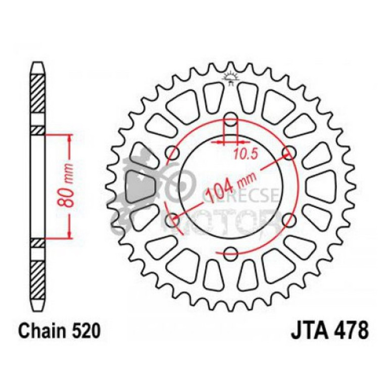 Hátsó lánckerék Aluminium JTA478