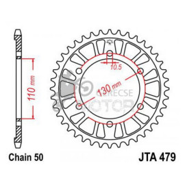 Hátsó lánckerék Aluminium JTA479