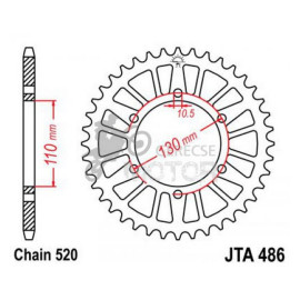Hátsó lánckerék Aluminium JTA486