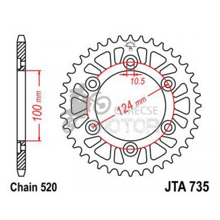 Hátsó lánckerék Aluminium JTA735