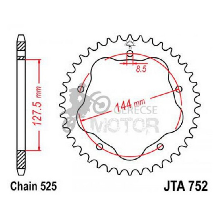 Hátsó lánckerék Aluminium JTA752