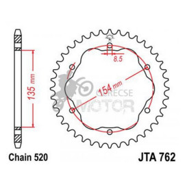 Hátsó lánckerék Aluminium JTA762