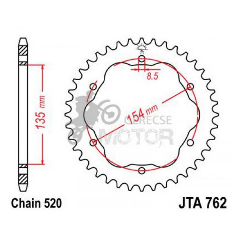Hátsó lánckerék Aluminium JTA762
