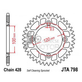 Hátsó lánckerék Aluminium JTA798