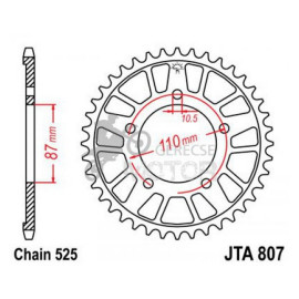 Hátsó lánckerék Aluminium JTA807