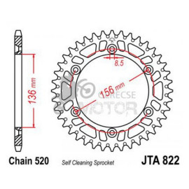 Hátsó lánckerék Aluminium JTA822