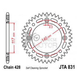Hátsó lánckerék Aluminium JTA831