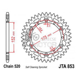 Hátsó lánckerék Aluminium JTA853