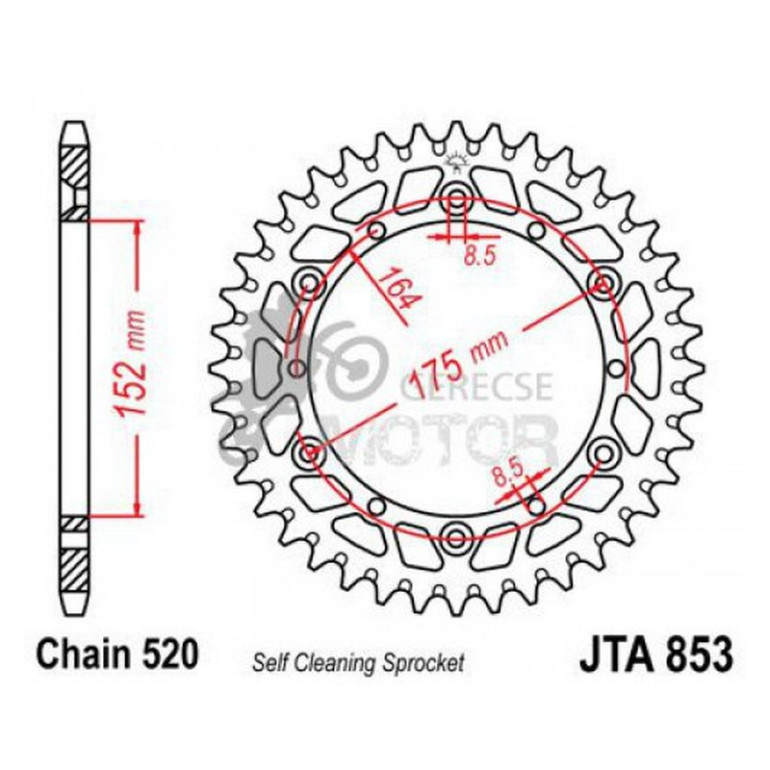 Hátsó lánckerék Aluminium JTA853