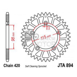 Hátsó lánckerék Aluminium JTA894