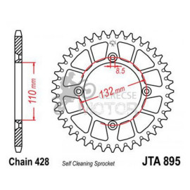 Hátsó lánckerék Aluminium JTA895