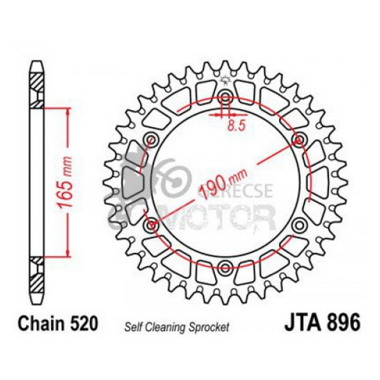 Hátsó lánckerék Aluminium JTA896