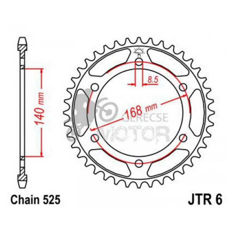 Hátsó lánckerék JTR006