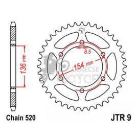 Hátsó lánckerék JTR009