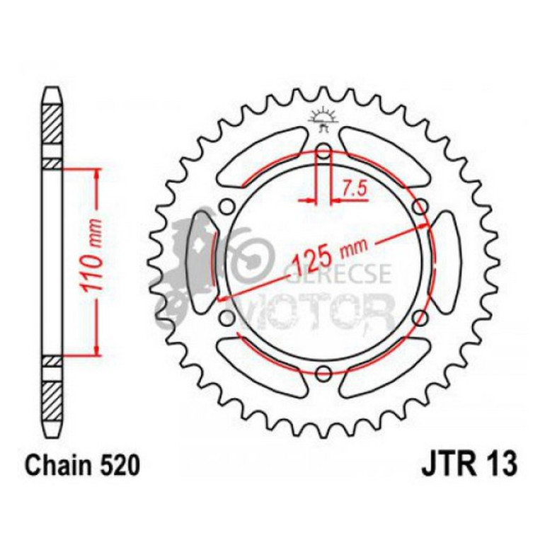 Hátsó lánckerék JTR013