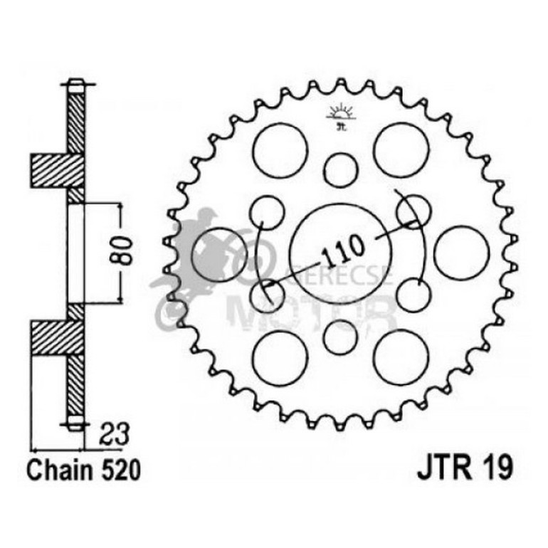 Hátsó lánckerék JTR019