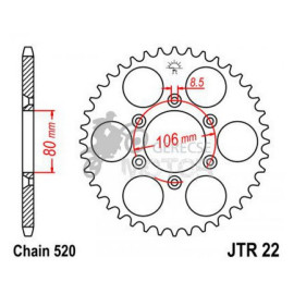Hátsó lánckerék JTR022