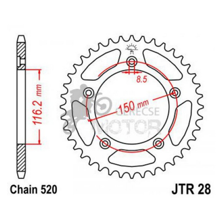 Hátsó lánckerék JTR028