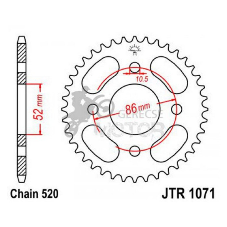Hátsó lánckerék JTR1071