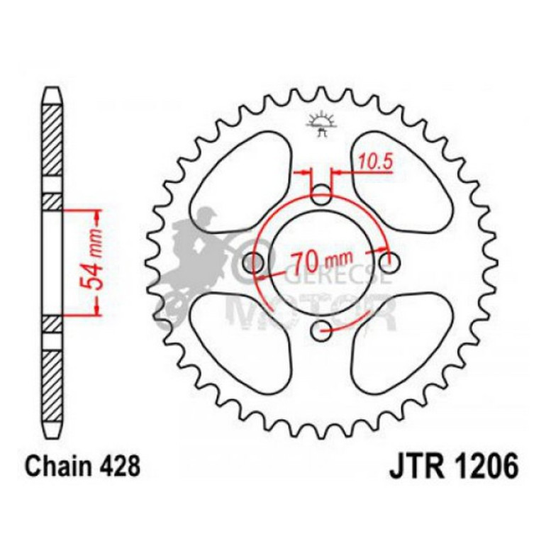 Hátsó lánckerék JTR1206